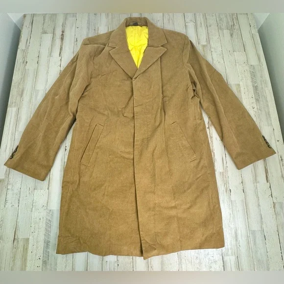 Vintage J. Crew Lined Trench Overcoat XL Tan - Picture 1 of 12